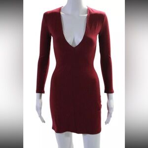 Reformation Ribbed Long Sleeve Mini Dress